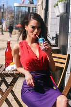 THAT DRESS~ RED AND EGGPLANT