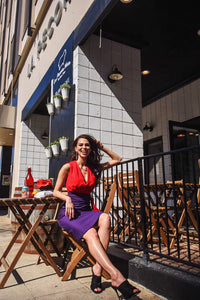 THAT DRESS~ RED AND EGGPLANT